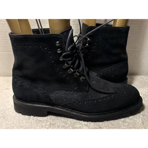 Saks Fifth Ave mens Ankle boot size 10 M black suede leather main image 7